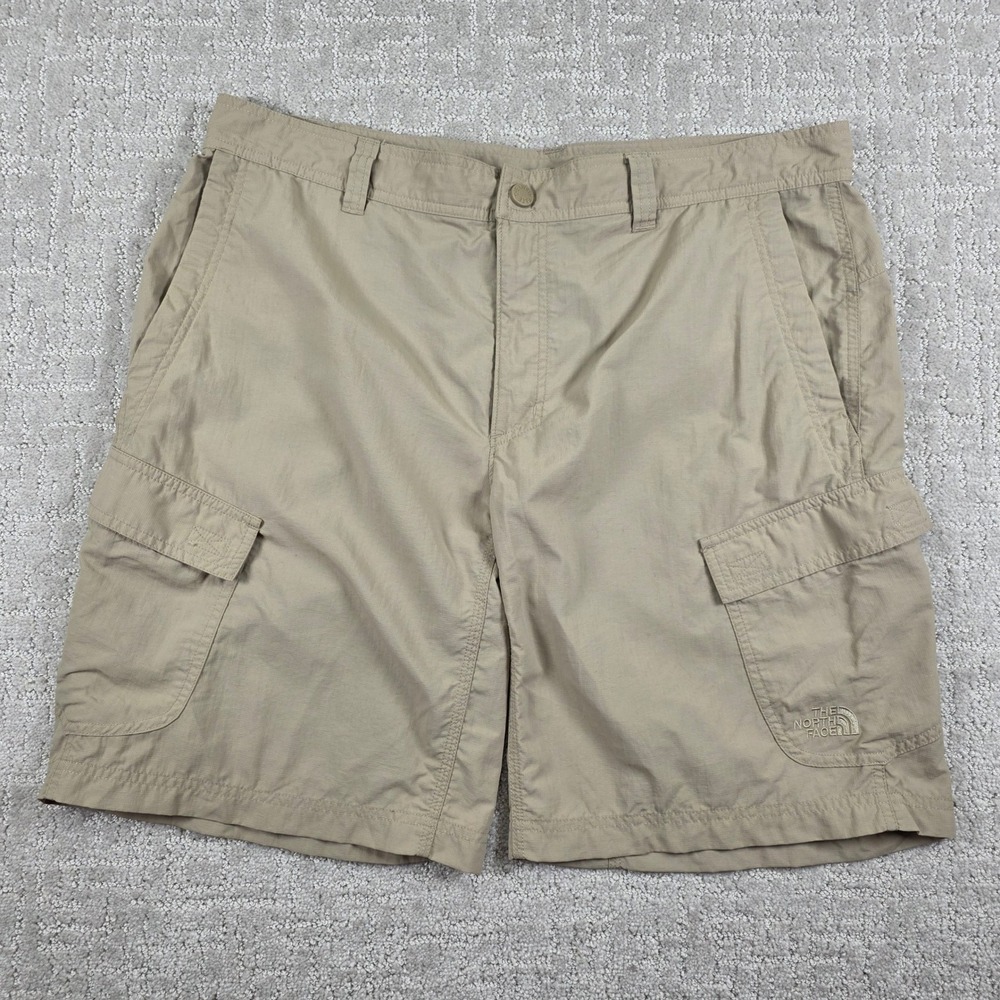 The North Face Mens Cargo Shorts Khaki Tan Nylon Hiking Outdoor Size 36